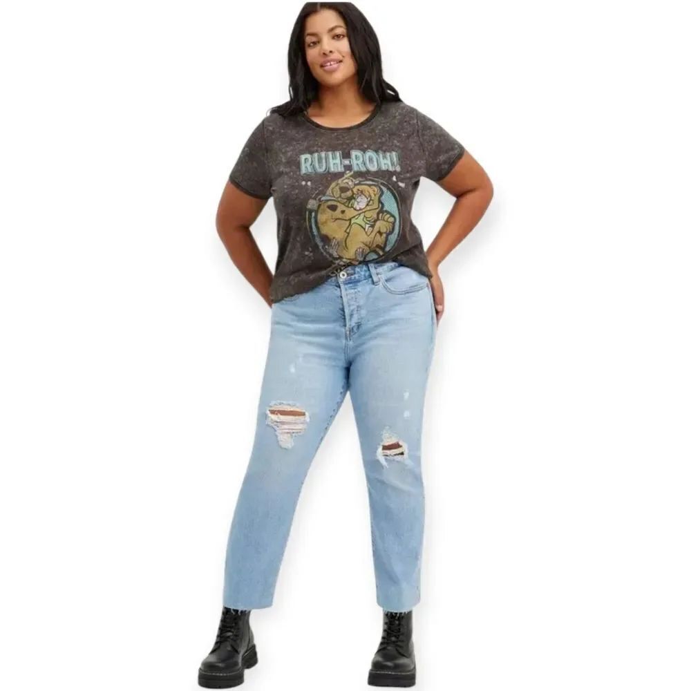 2X 18W 20W Torrid Grey Scooby Doo Shaggy Tee Minwral Wash Jersey Knit Shaggy